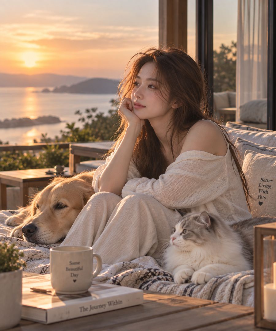 Sunset on the terrace